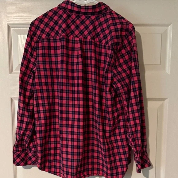 Talbots Vibrant Red and Black Checkered Shirt - Picture 4 of 4